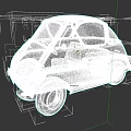 Light Blue Vintage Mini Car With Retro Design And Compact Body
