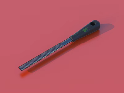 High Quality Metal File Hardware Tool With Black Handle And Sharp Blade 3d model