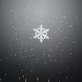 Beautiful Falling Snowflakes on Dark Black Background with Snowflake Reflections