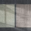 Square Rugs With Light Green Grid And Gray Striped Geometric Patterns For Home Decor