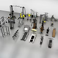 Diverse Fitness Equipment Collection Including Treadmills Weight Racks Multifunctional Trainers Dumbbells And Benches