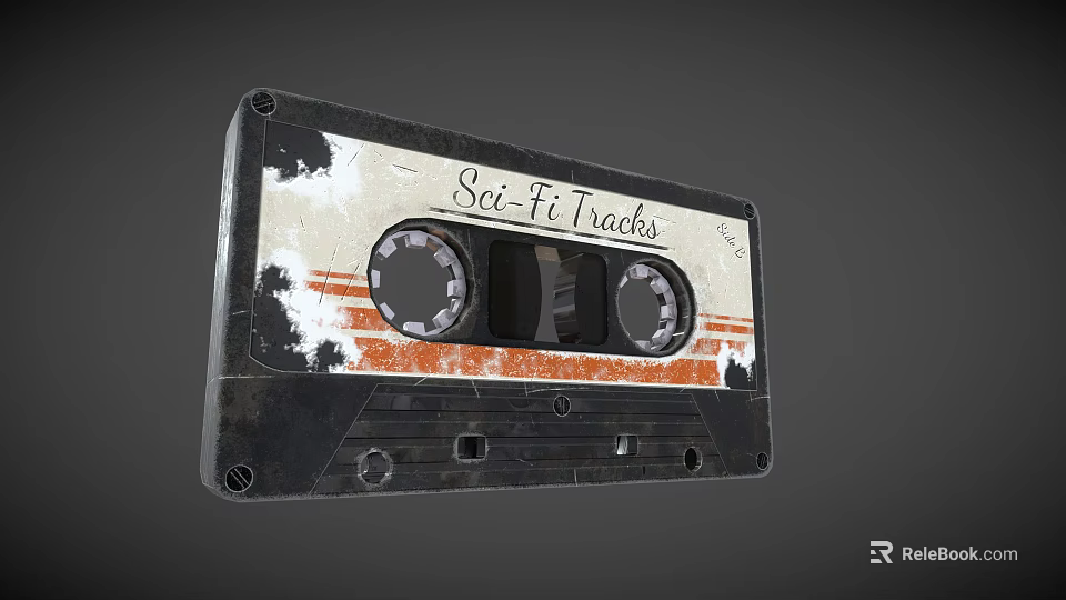 Vintage Sci-Fi Tracks Cassette Tape With Retro Design For Commercial Audio Equipment 3d model 