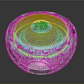 Modern Circular Bluetooth Speaker With Blue LED Lights Mesh Surface And Bottom Control Buttons