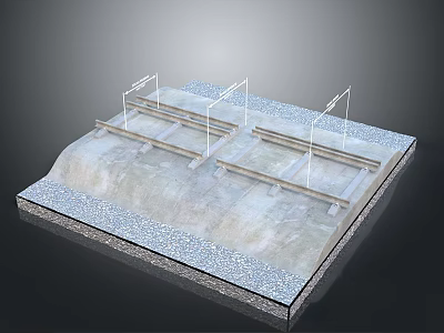 3D Model Of Railway Track Structure For Trains 3d model