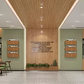 School Library Reading Area With Wooden Ceiling Green Walls Engraved Wooden Wall Bookshelves And Tables