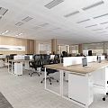 Modern Public Office Space With Work Desks Ergonomic Chairs And Open Layout