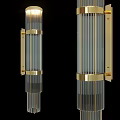 Modern Wall Lamp with Brass Frame and Glass Tubes for Contemporary Home Decor