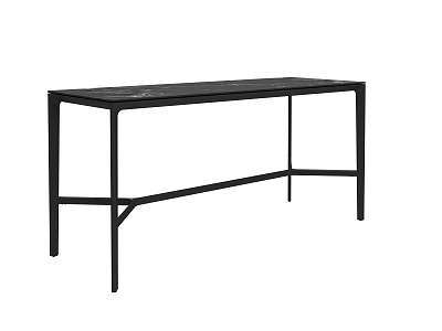 Black Rectangular Dining Table with Sleek Modern Design and Sturdy Metal Frame for Home Decor 3d model