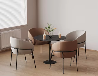 13 table modern dining table and chairs negotiation table leisure table 3d model
