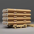 High Quality Neatly Stacked Rolled Paper Household Supplies On Wooden Pallets