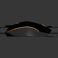 Black Computer Keyboard With Yellow Backlight And Matching Black Mouse Gold Accent Design 3d model