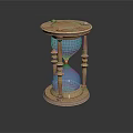 Elegant Hourglass With Golden Stand Transparent Glass And Blue Sand Decorative Base