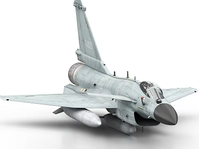 Modern Military Fighter Jet With Gray Body Missiles And Cockpit Design 3d model