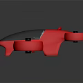 Red Aerial Drone Equipment With Four Propellers And Modern Sleek Design