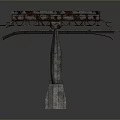 Rusty Metal Elevated Structure With Multi Layered Platform And Stone Pillar