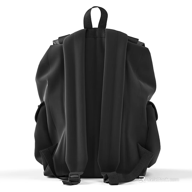 Durable Black Backpack With Comfortable Straps And Multiple Pockets For Daily Use 3d model 