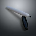 White Daily Use Pen With Black Cap And Comfortable Grip Design 3d model