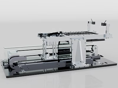 Advanced Automated Industrial Equipment With Mechanical Components Conveyor Belt And Precision Frame For Manufacturing Production 3d model