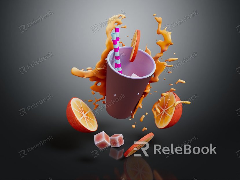 Modern Beverage Beverage Bottle Beverage Can Fruit Juice Fruit Juice Drink model