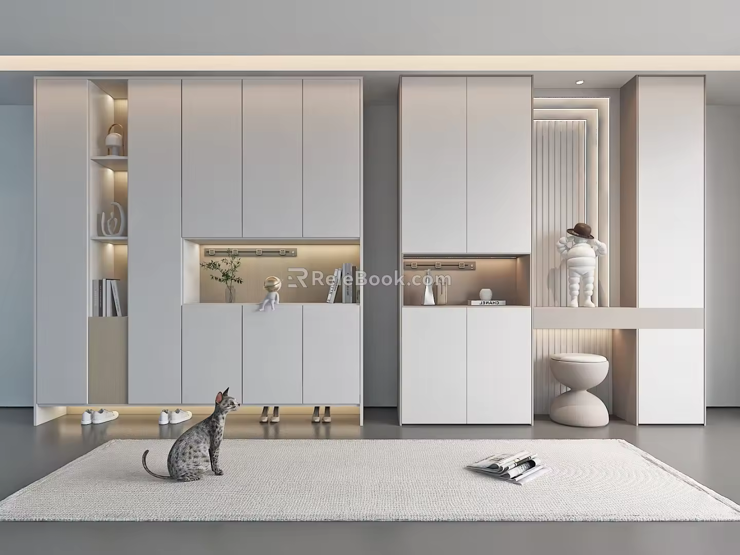 Modern Partition Shoe Cabinet Entrance Cabinet 3d model