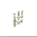 Ornate Stone Architectural Components With Various Decorative Bases And Carved Designs 3d model