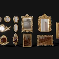 Ornate Golden Decorative Mirrors and Frames in Various Styles for Home Living