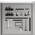 Modern Bathroom Accessories with Black Shelves Towel Racks Towel Toothbrush Holder Tumbler And Bottles