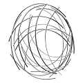 Abstract Black And White Line Art Design With Intertwined Geometric Shapes