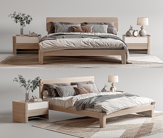 Nordic Double Bed 3d model