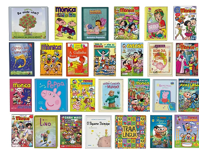 Children's Books Magazine Collection With Colorful Cartoon Covers Featuring Peppa Pig Monica And Disney Characters 3d model