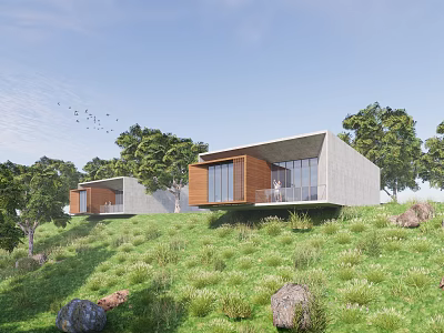 Modern Homestay Building Hotel Club Villa 3d model
