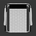 Modern White Leisure Chair With Metal Frame And Geometric Pattern Backrest