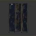 Vintage Metal Locker With Open Door And Internal Shelves Classic Ventilation Grilles And Lock Details