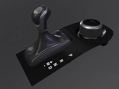 Car Engine Gear Shift System With M Plus Minus Manual Mode Lever And Knob 3d model
