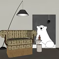 Retro Quiet Single Sofa Ancient Single Sofa Retro 3d model