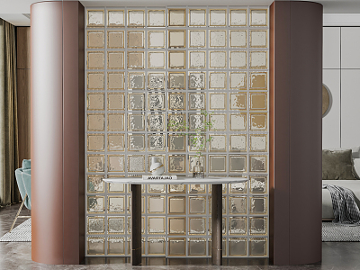 Modern glass brick glass porch partition model