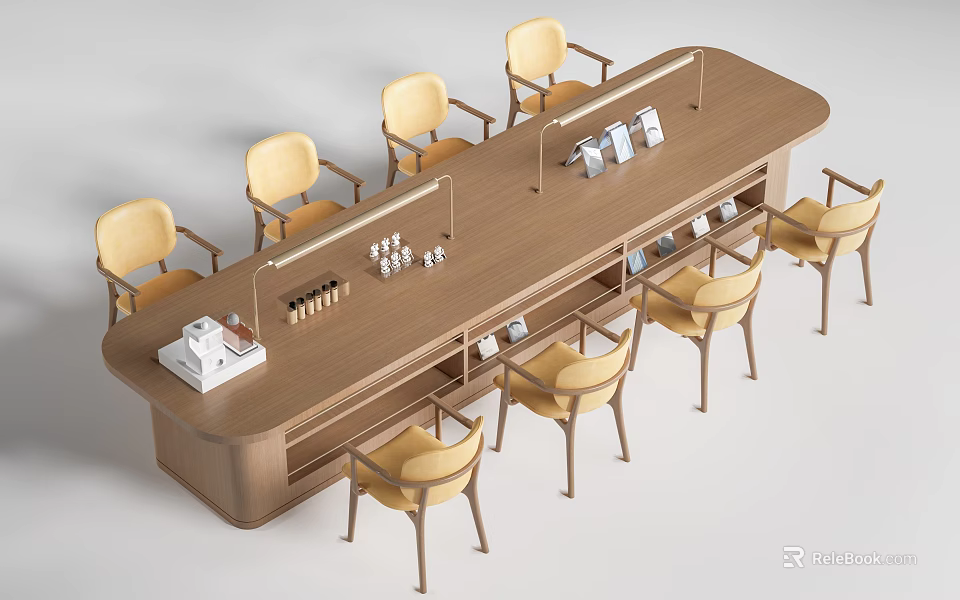 Modern Wooden Landscape Seating With Yellow Chairs And Chess Table Setup 3d model 