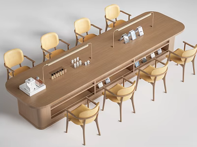 Modern Wooden Landscape Seating With Yellow Chairs And Chess Table Setup 3d model