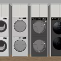 Modern Stackable Washer Dryer Units With Cabinet And Multiple Color Finishes 3d model