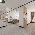 Modern Hospital Outpatient Clinic Interior With Wooden Doors And Washbasin