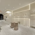 Modern Clothing Store Interior With Clothing Racks Mannequin Plants And Bright Lighting