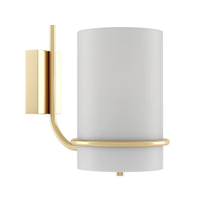 Modern Minimalist Wall Sconce With White Shade And Gold Metal Design 3d model