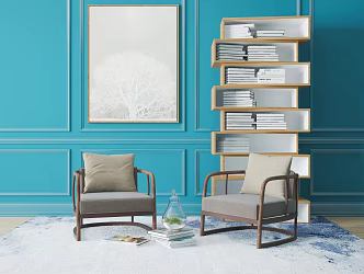 Nordic armchair single chair 3d model