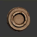 Hand Carved Terracotta Sculpture With Textured Surface And Circular Layered Design