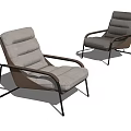 Modern Single Sofa With Light Gray Cushion And Sleek Metal Frame Design