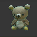 Cute Brown Stuffed Teddy Bear Doll With Yellow Ears White Belly And Soft Plush Material