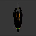 Mythical Black Yellow Dragon Creature With Green Eyes And Spiked Body Design