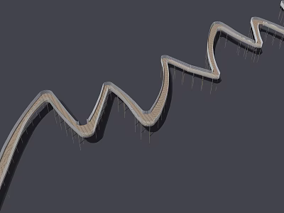 Modern Wavy Landscape Bridge Design With Flowing Curves And Scenic Outdoor View 3d model