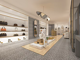 Modern Bag Store Bag Store Shoe Store Bag Store Shelf Shoe Rack Nakajima Booth Cashier 3d model
