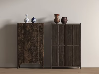 Middle Ancient Silent Locker Old Furniture Xie Conan Homestay Cabinet Blue and White Porcelain 3d model